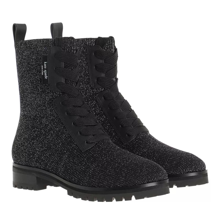 Kate Spade New York Merigue Boot Gunmetal Black Lace up Boots