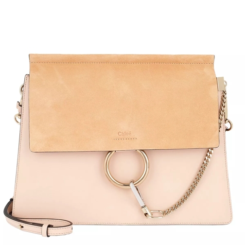 Chloé Faye Tote Bag Suede Flap Cement Pink Crossbody Bag