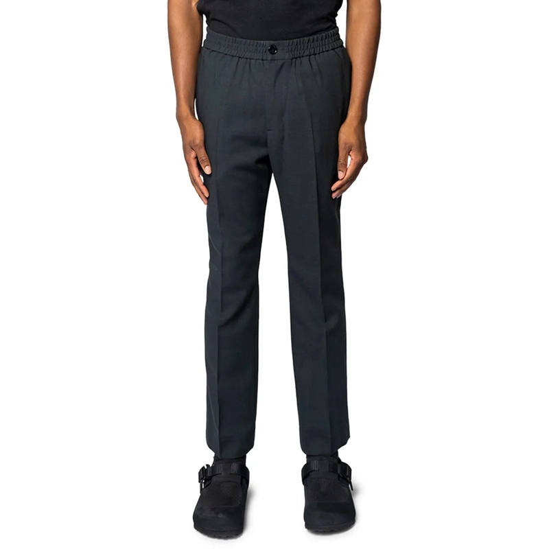 AMI Paris  ELASTICATED WAIST TROUSERS ANTHRACITE grau