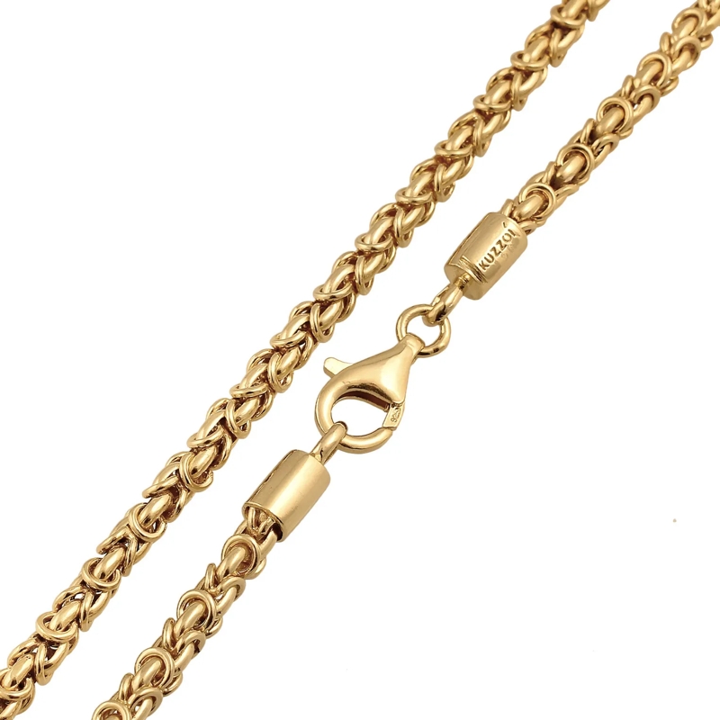 Kuzzoi Mittellange Halskette Halskette Herren Königskette Oxidiert Basic 925 Si gold(Image 4)