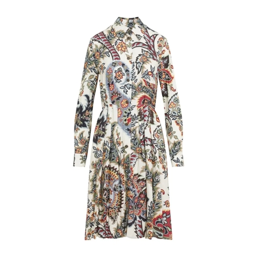 Etro Robes midi Printed White Viscose Midi Dress White