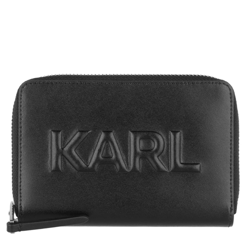 Karl Lagerfeld K/Karl Seven Emboss Md Zip Wt A999 Black Portemonnaie mit Zip-Around-Reißverschluss