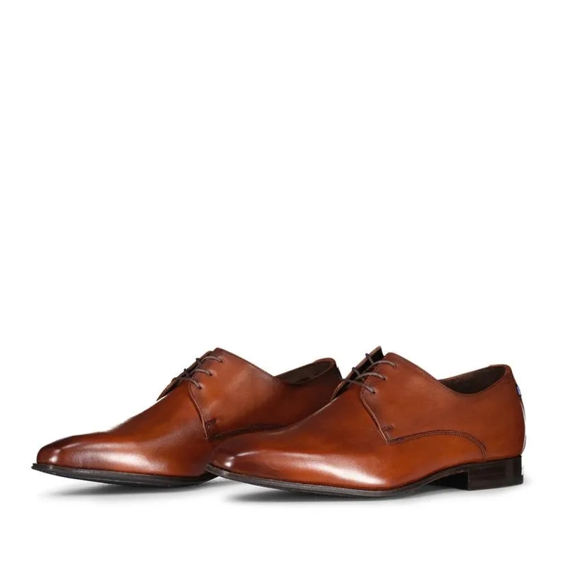 Van Bommel Chaussures à lacets Schnürschuhe aus glattem Leder Braun