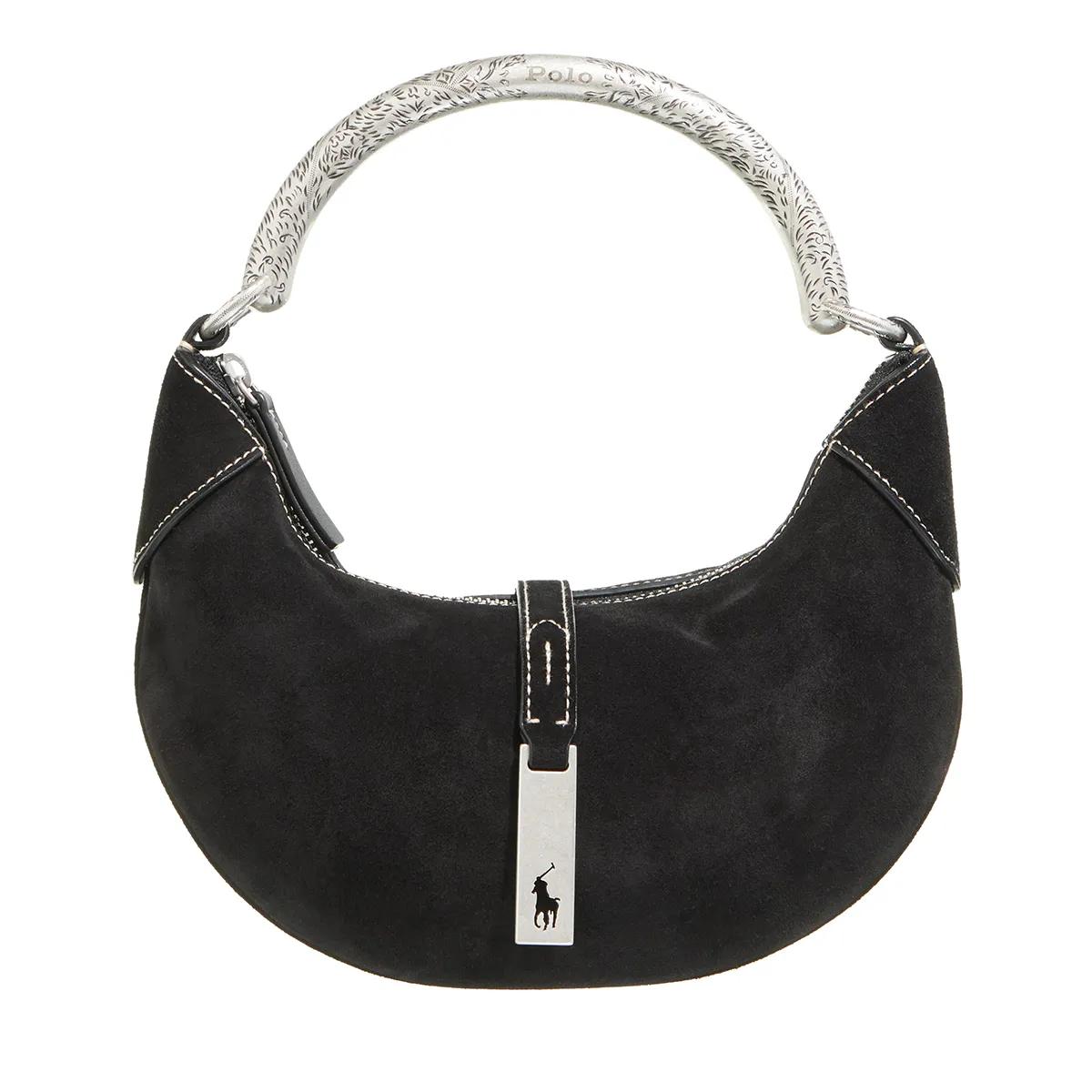Polo Ralph Lauren Hobo Bags - Shoulder Bag Small - Gr. unisize - in Schwarz - für Damen - aus Leder & Metall & Leder