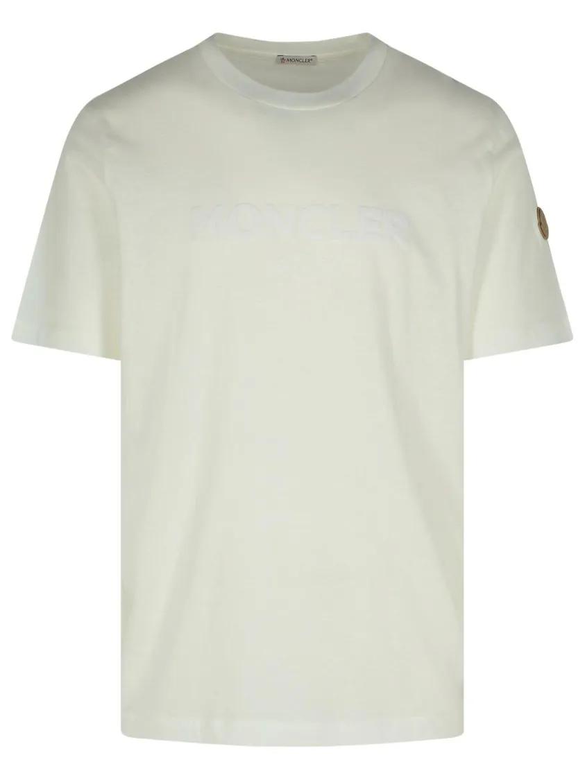 Moncler - White Cashmere Blend T-Shirt - Größe M - weiß