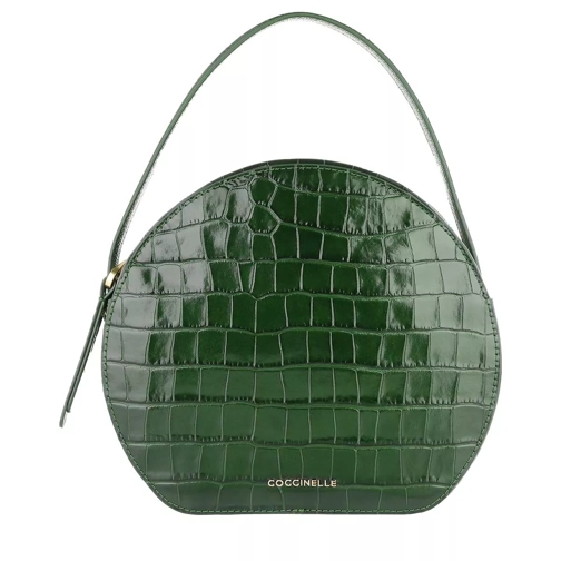 Coccinelle Jules Croco Shiny Soft Crossbody Leather Mallard Green Crossbody Bag