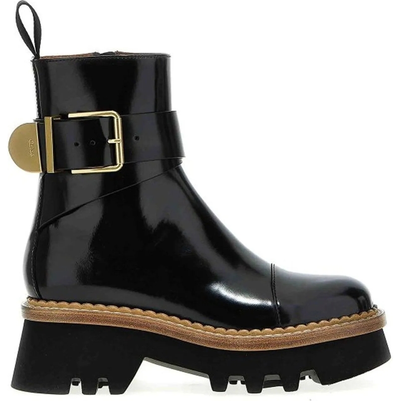 Chloé Stiefel Chloe Owena Leather Boots schwarz