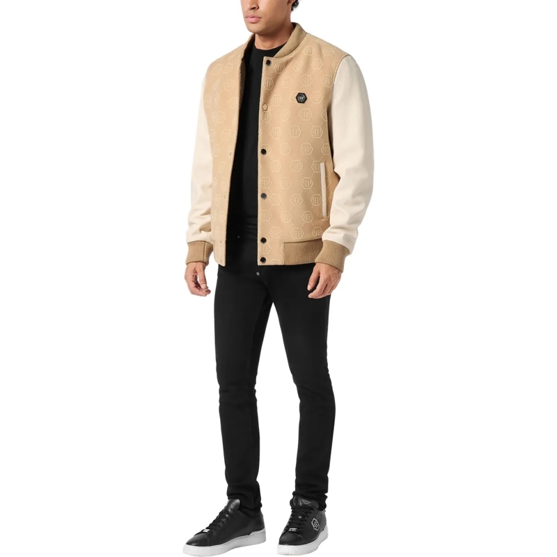 Philipp Plein Daunenjacke Bomber Monogram beige(Image 4)