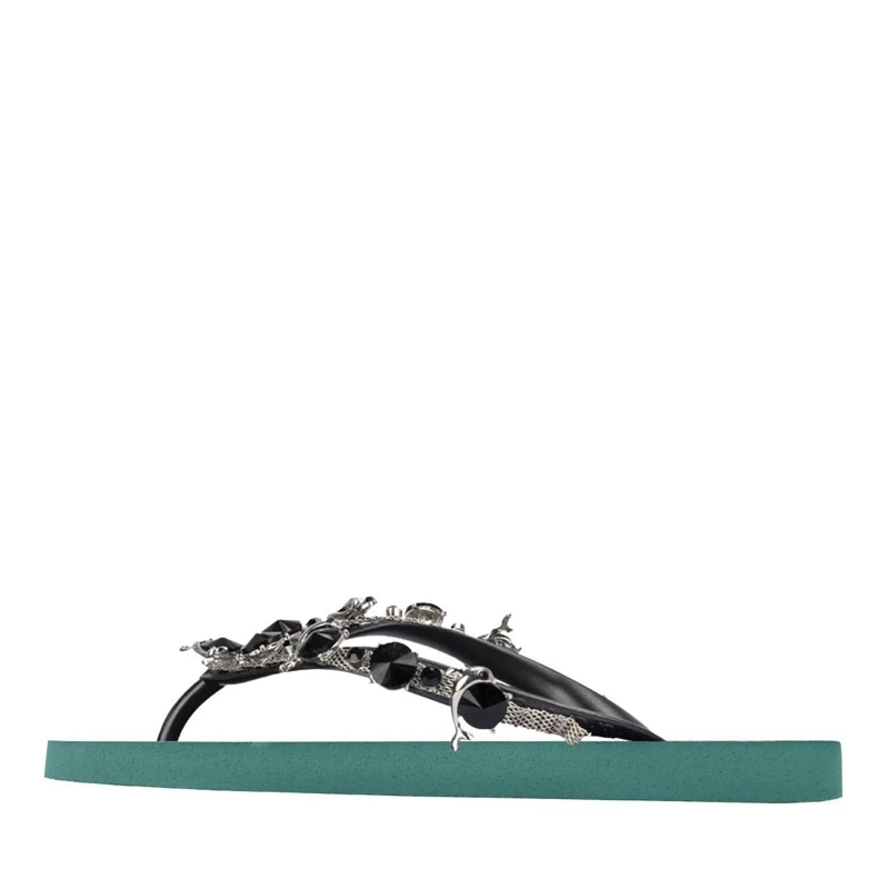 UZURII Flip Flops Zehentrenner Switch Mid Heel Army Green natur