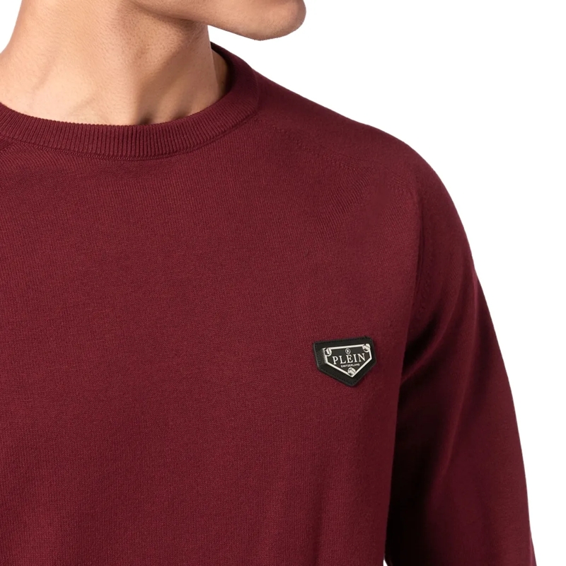 Philipp Plein  Rundhalspullover bordeaux