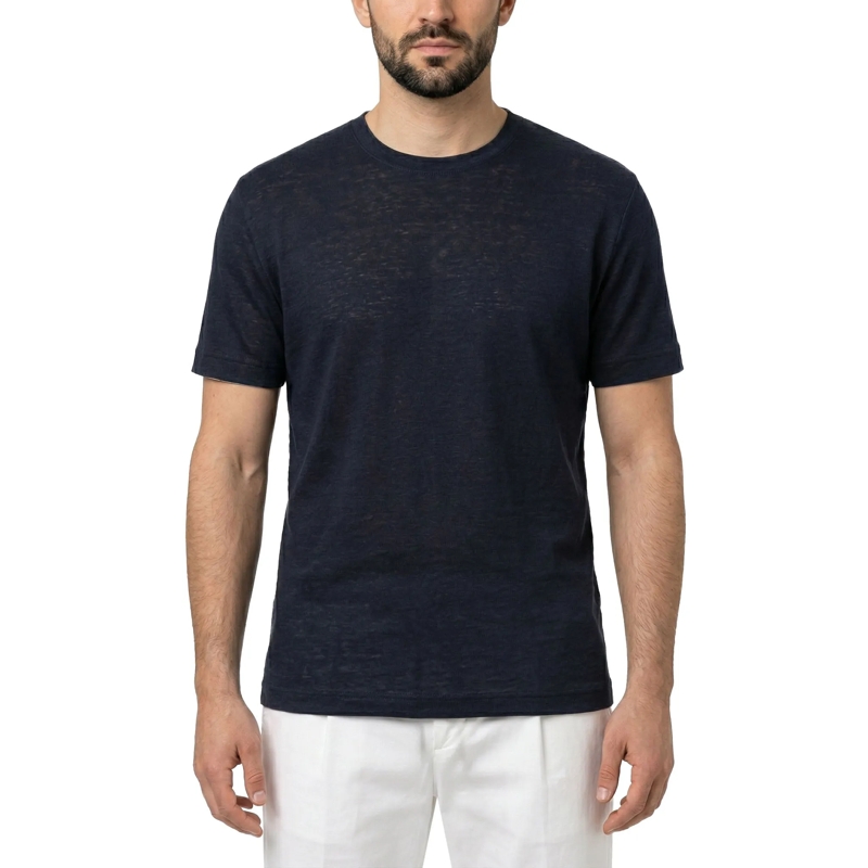 Eleventy T-Shirt T-Shirt aus Leinen blau(Image 6)