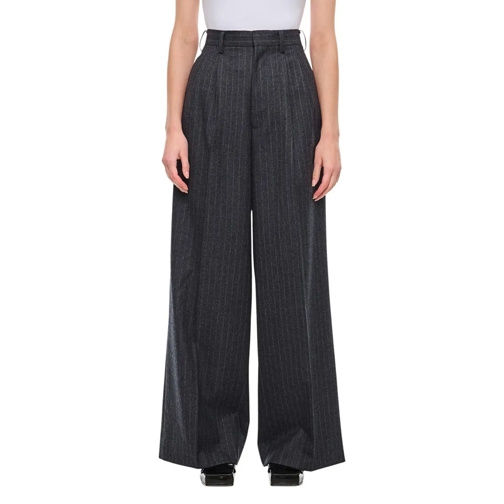 Junya Watanabe  Wool Stripe Straight Leg Pants Black