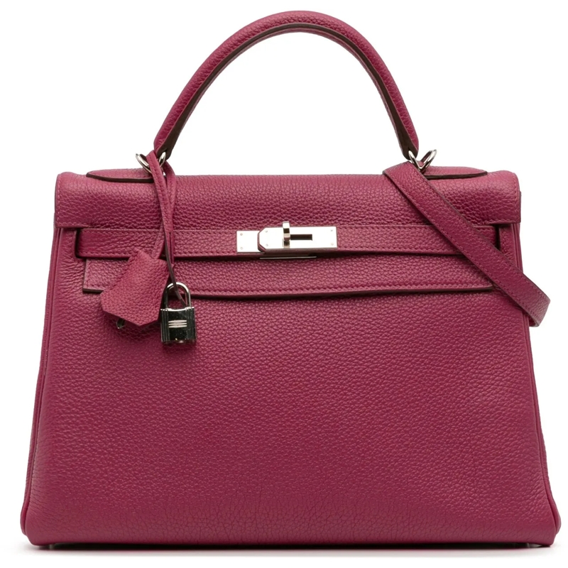 Hermès Sac à bandoulière Togo Kelly II Retourne 32 lila