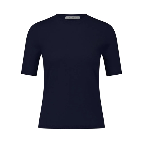 Max Mara Strick-Shirt Warren mit Kaschmir Dunkelblau T-shirts