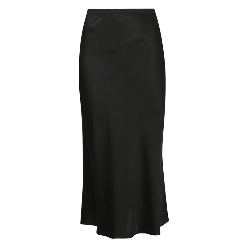 Anine Bing Minirock Fluid Silk Maxi Skirt With High Waist Black