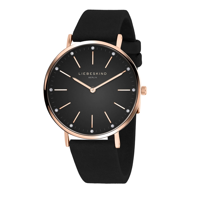 Liebeskind Berlin Quarzuhr Echtleder Clean Glamour schwarz(Image 5)
