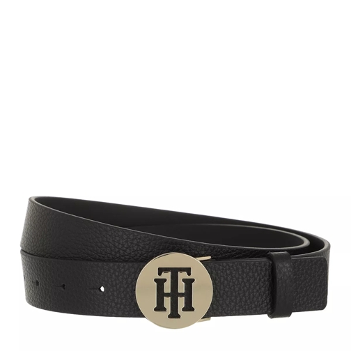 Tommy Hilfiger TH Round Belt Black Leather Belt