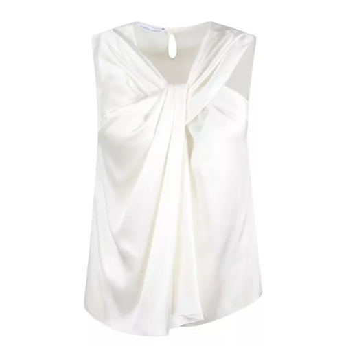 Alberta Ferretti Satin Top White 