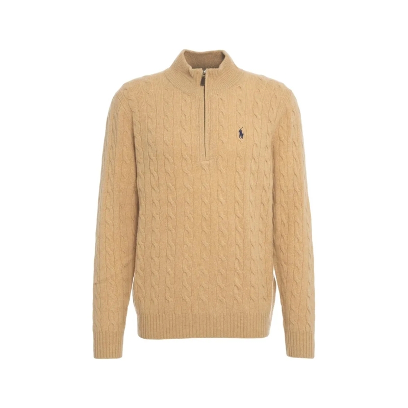 Polo Ralph Lauren Pullover Wool Sweater Logo Brown