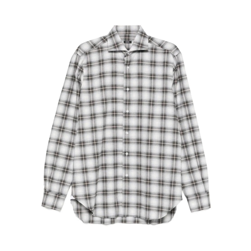 Barba Overhemd Refined Grey Button-Down Shirt White
