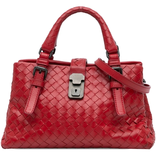 Bottega Veneta Fourre-tout 2012-2024 Mini Nappa Intrecciato Roma Satchel rot