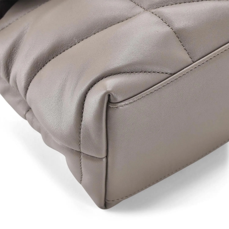 Saint Laurent Crossbody Bag Tasche Puffer aus Lammleder grau(Image 5)