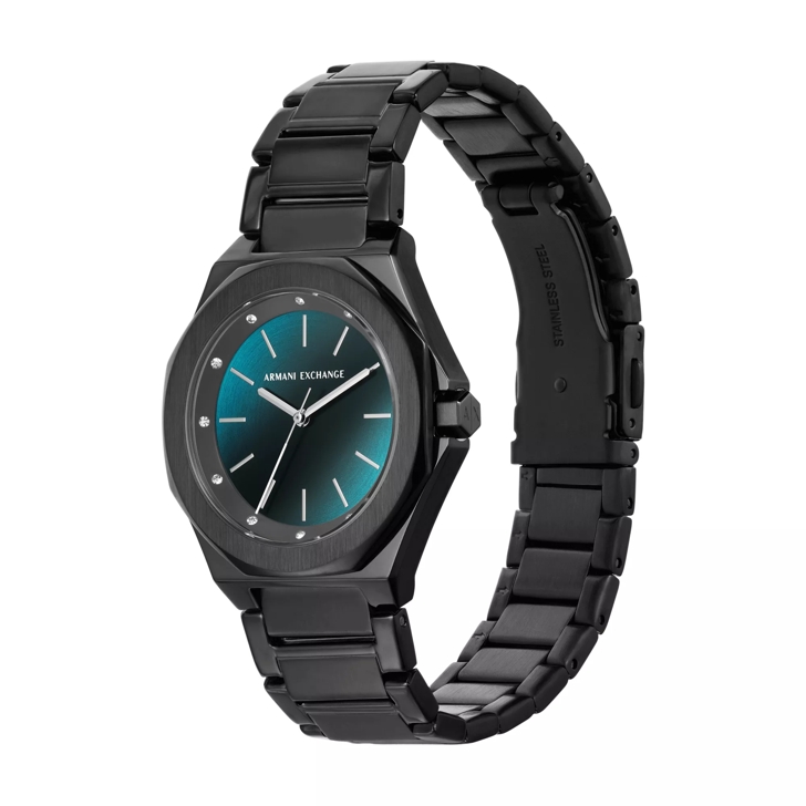 Armani Exchange Three Hand Stainless Steel Watch Black Quartz Watch