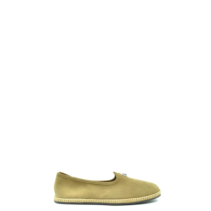 Giuseppe Zanotti Loafer Velvet Slip-On Heels With Refined Metallic Emblem Green