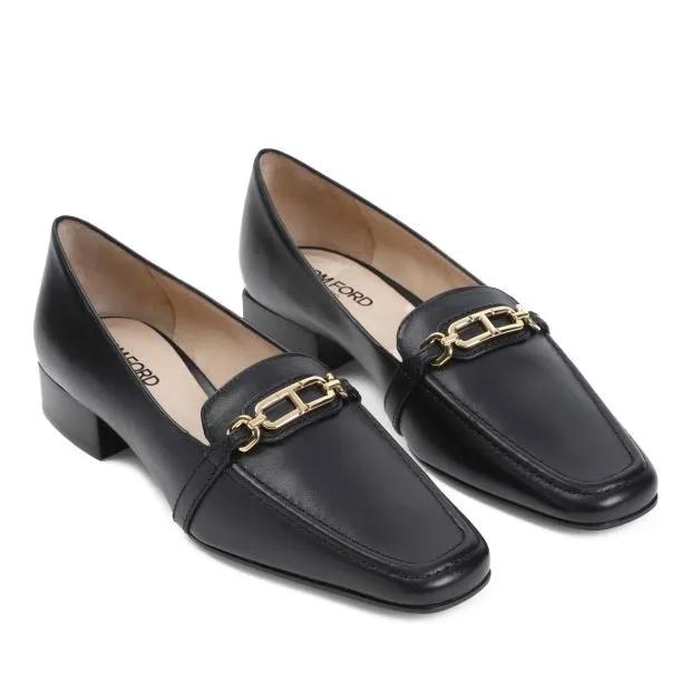 Tom Ford Pumps & High Heels - Black Calf Leather Loafers - Gr. 36 (EU) - in Schwarz - für Damen