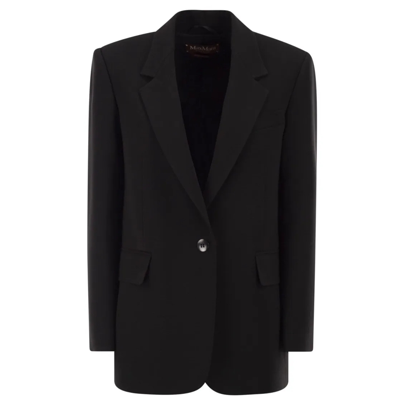 Max Mara Blazer Mstbosco - Single-Breasted Cady Blazer Black