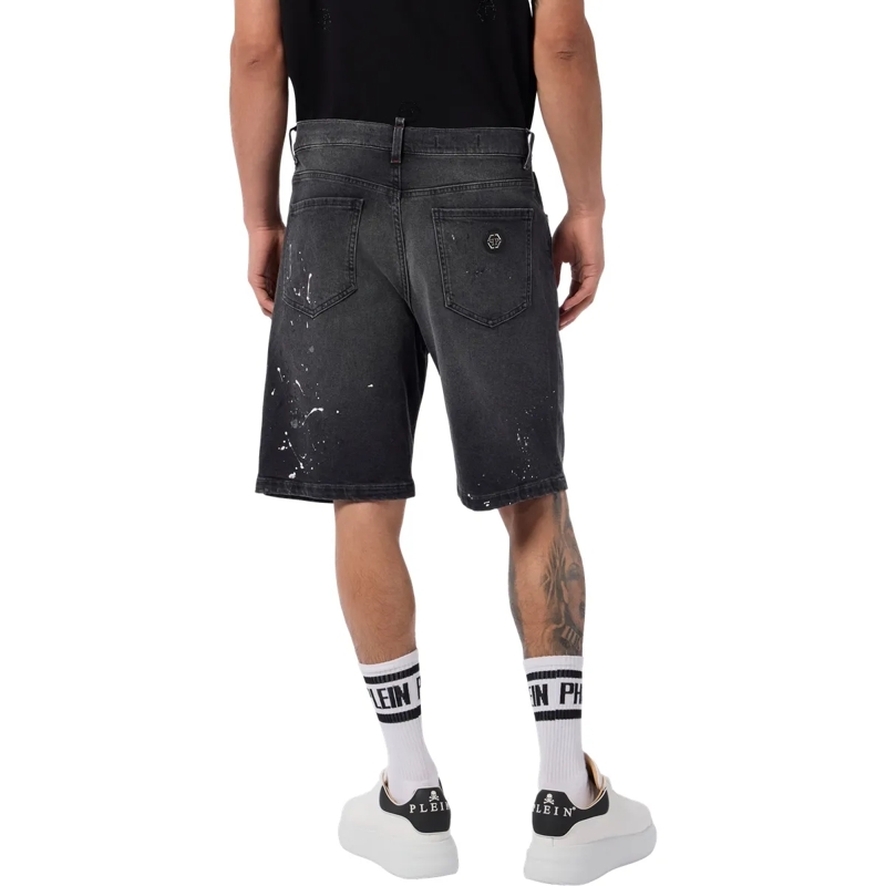 Philipp Plein Shorts Denim Shorts Paint schwarz(Image 2)