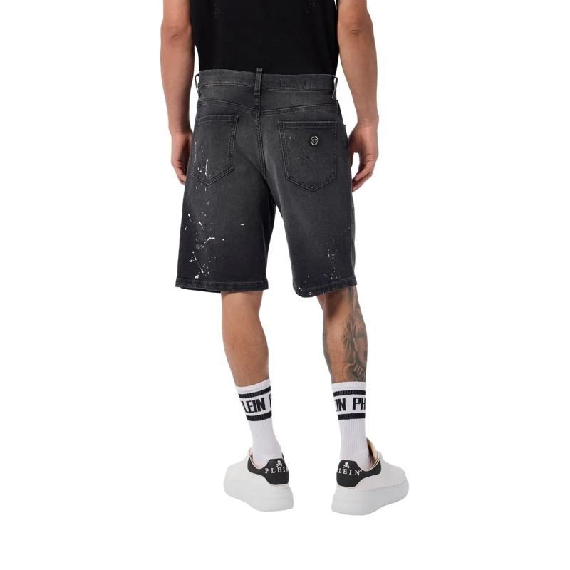 Philipp Plein Shorts Denim Shorts Paint schwarz(Image 2)