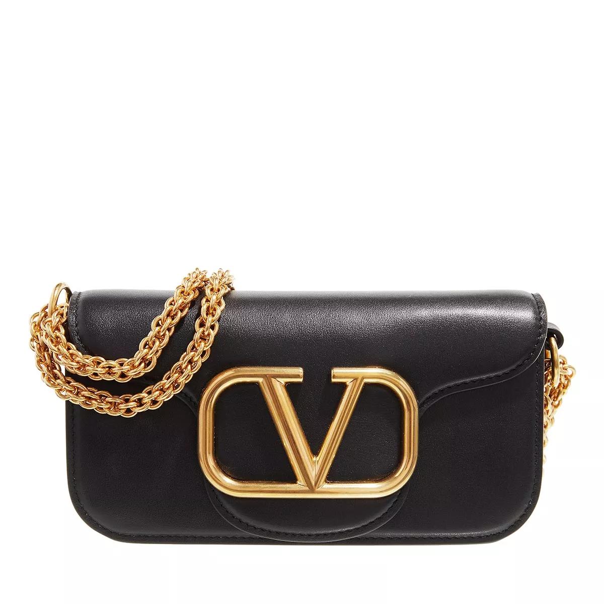 Valentino Garavani Hobo Bag - V Logo Small Shoulder Bag Leather - Gr. unisize - in Schwarz - für Damen