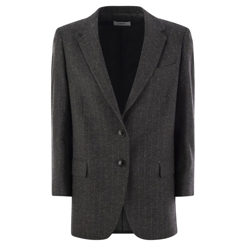 Saulina Blazer Antonia - Single-Breasted Jacket In Wool Blend Grey