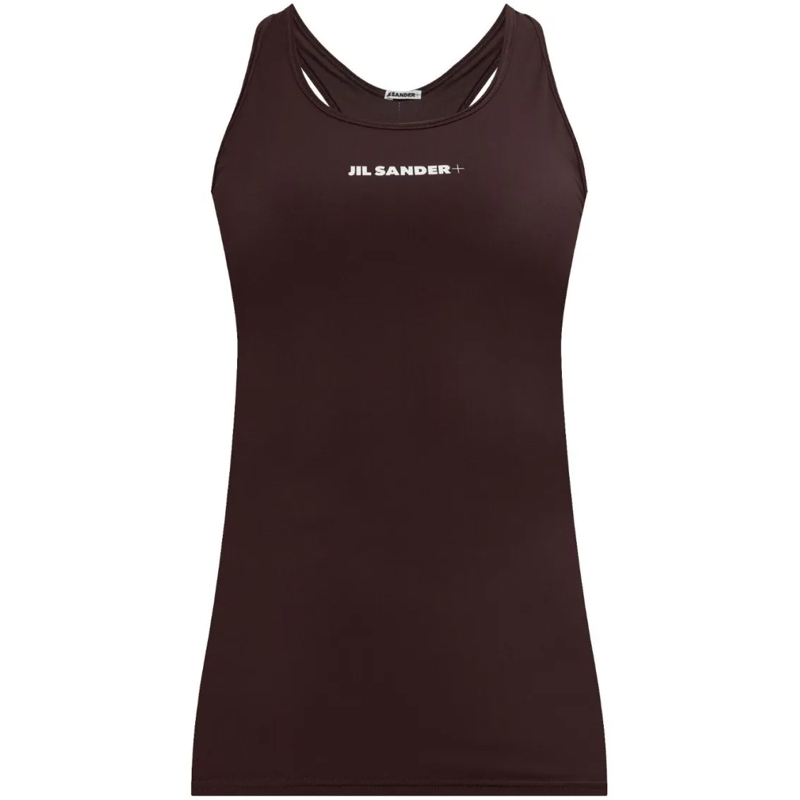 Jil Sander  Fitted Racerback Sports Tank With Logo Print Black