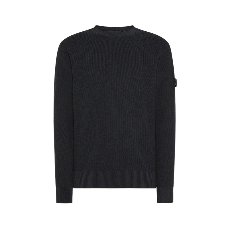 Peuterey Pull Textured Black Tricot Sweater With Crewneck Black