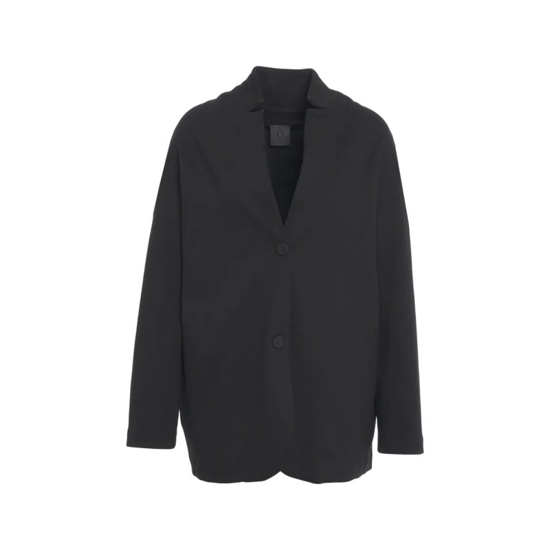 Oblo Unique Overgangsjas Oversized Black Jacket With Angular Cut Detail Black