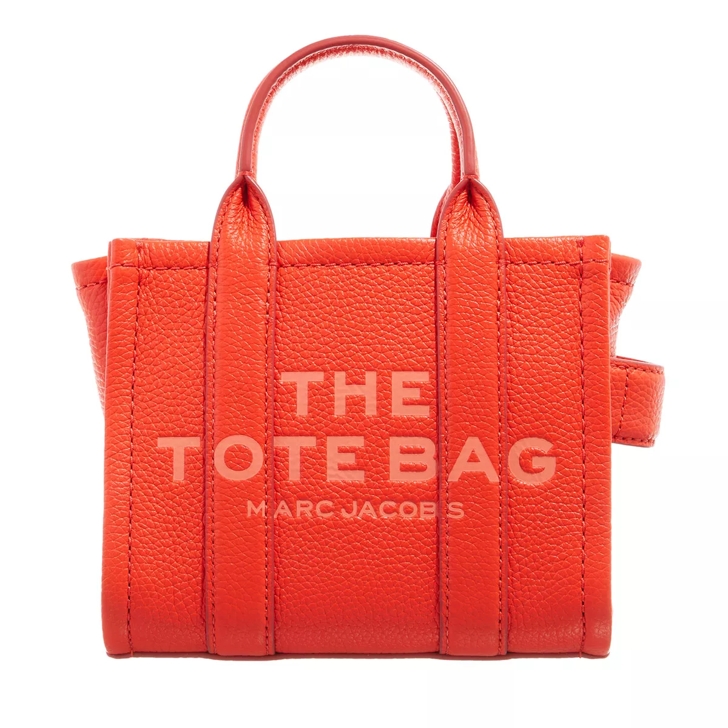 Orange leather store tote