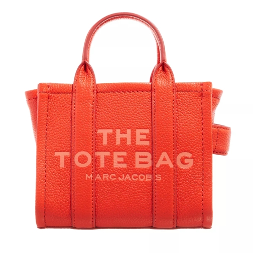 Marc Jacobs The Leather Mini Tote Bag Electric Orange Rymlig shoppingväska