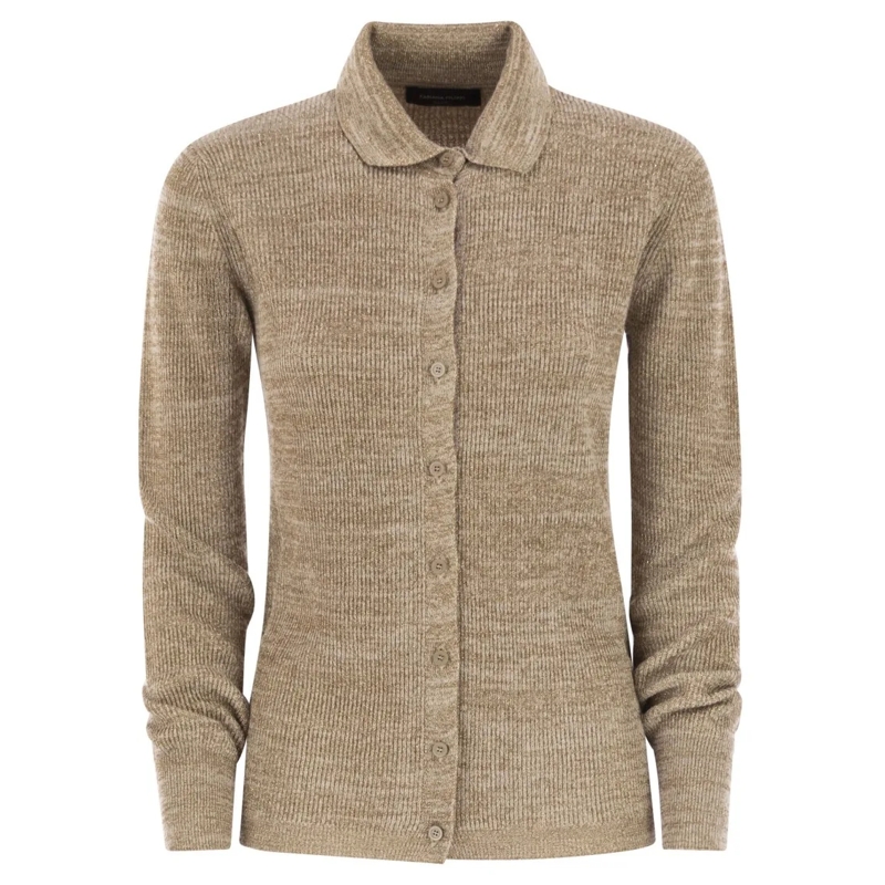 Fabiana Filippi Trui Shirt Collar Jumper With Buttons Pink