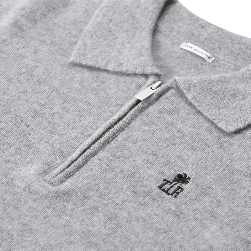 True Religion Poloshirt Strick-Poloshirt AMARA grau(Image 5)