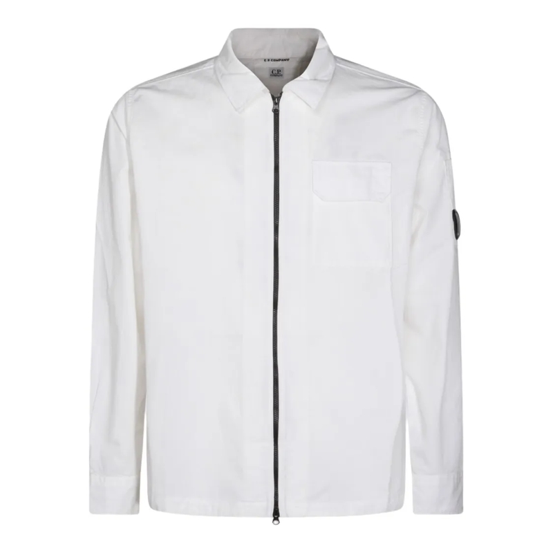 CP Company Overhemd Long Sleeve Casual Shirt With Zip Closure Neutrals