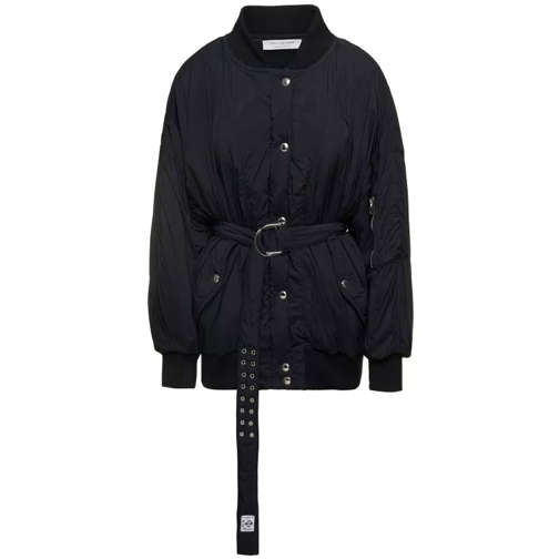 Philosophy Di Lorenzo Serafini Black Bomber Jacket With Oversized Matching Belt I Black Bomberjackor