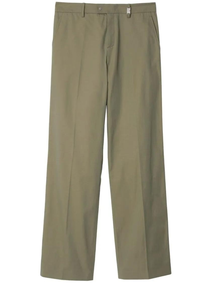 Thumbnail - Burberry - Khaki Trousers With Logo - Größe 48 - grün