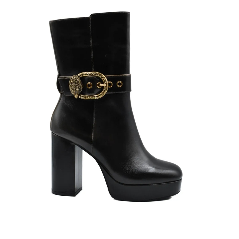 KURT GEIGER LONDON Bottes Brown Flat Shoes With Decorative Buckle And Platfo Black