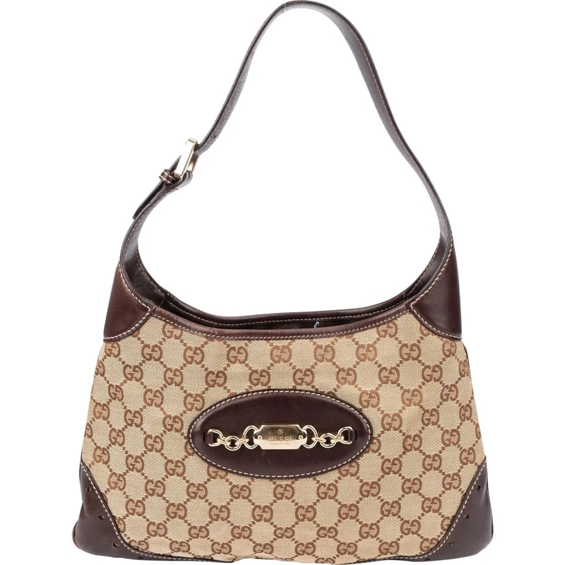 Gucci Tote Gucci GG Monogram Horsebit Jackie Handbag braun