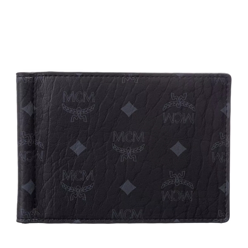 MCM Visetos Original Wallet With Money Clip  Black Bi-Fold Portemonnee