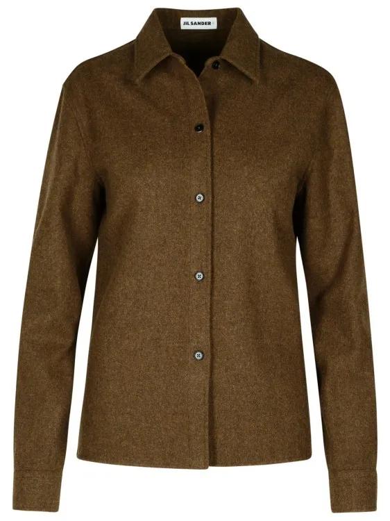 Jil Sander - Brown Wool Shirt - Größe 34 - braun