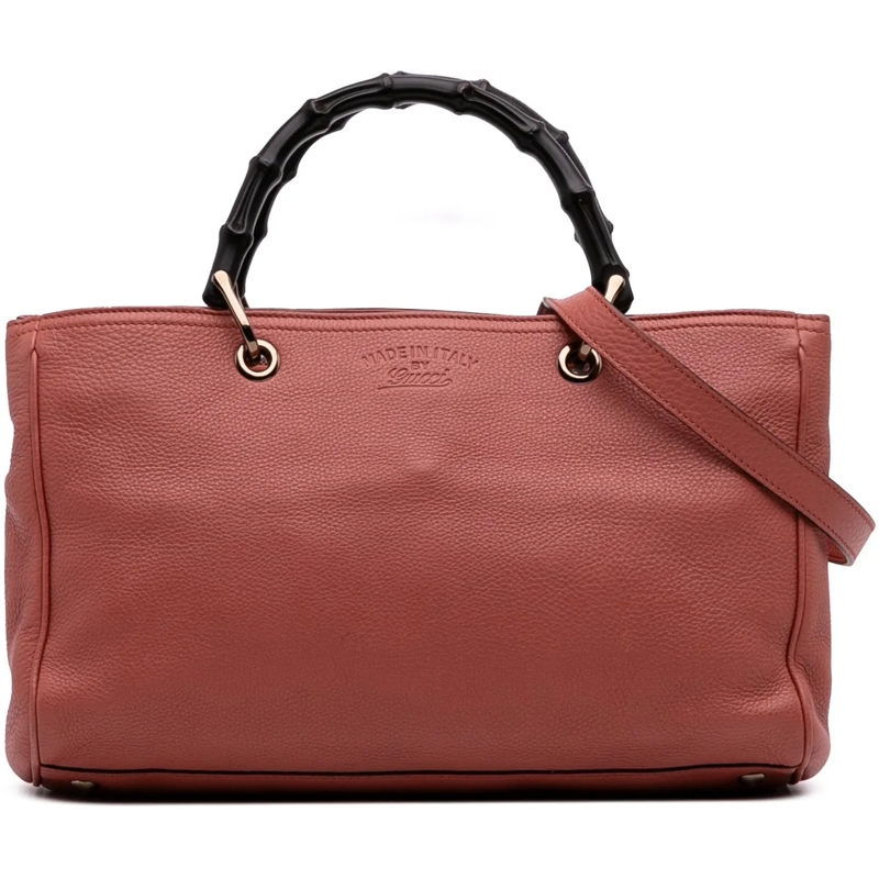 Gucci Schultertasche Medium Calfskin Bamboo Shopper Satchel rose
