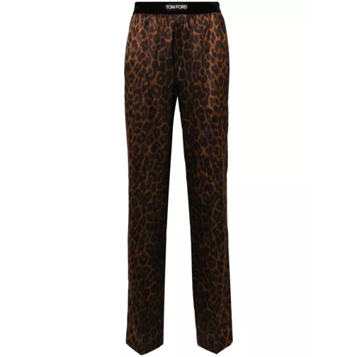 Tom Ford Multicolored Leopard-Print Pants Brown 